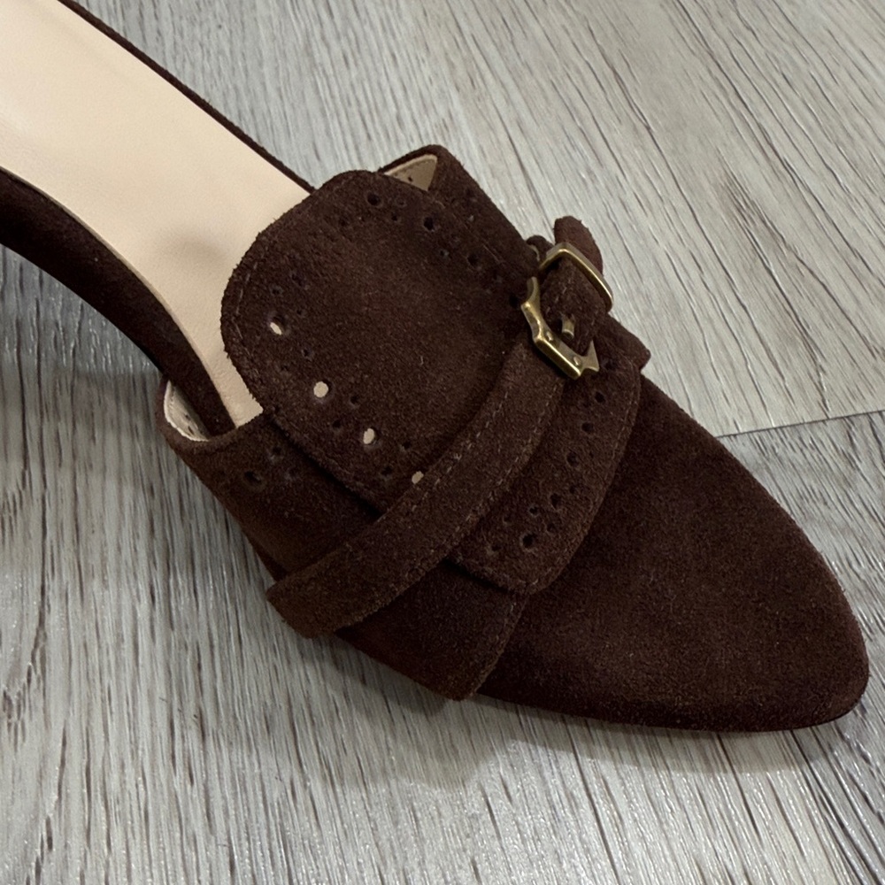 L'AGENCE Dark Brown Suede heels - Picture 3 of 3